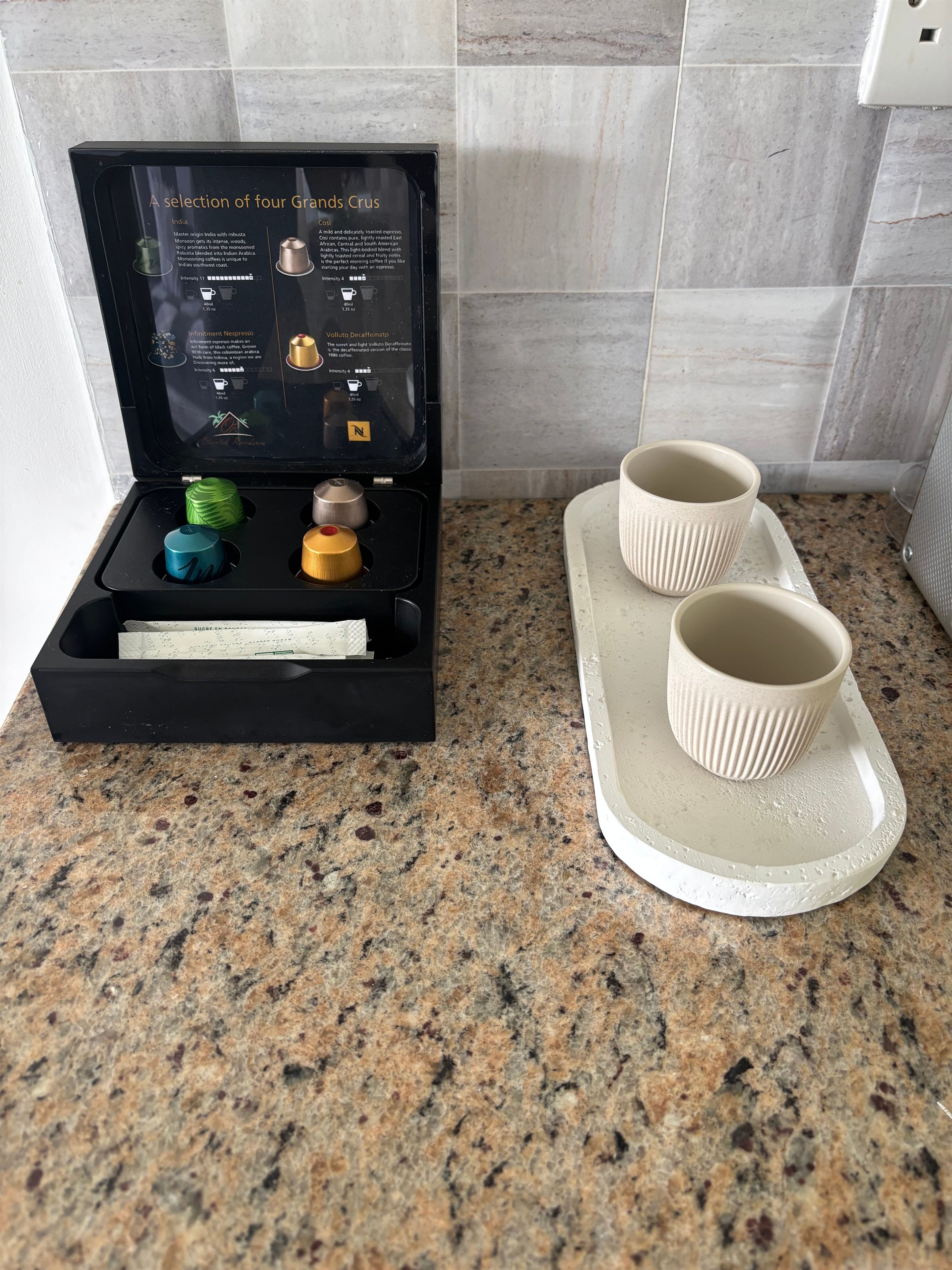 Coffee cups on the kitchen counter