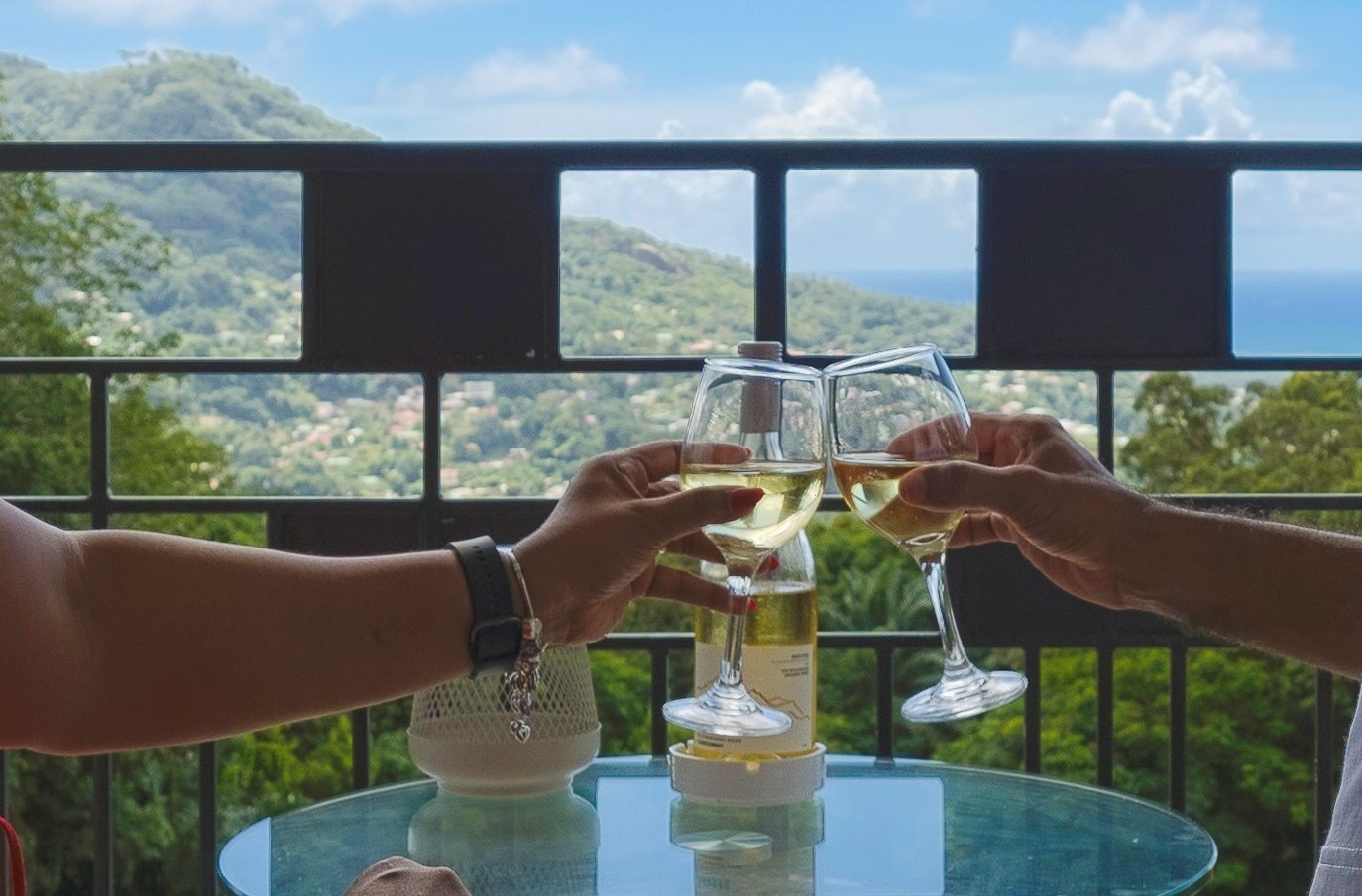 View from Merl's veranda — the upper apartment
