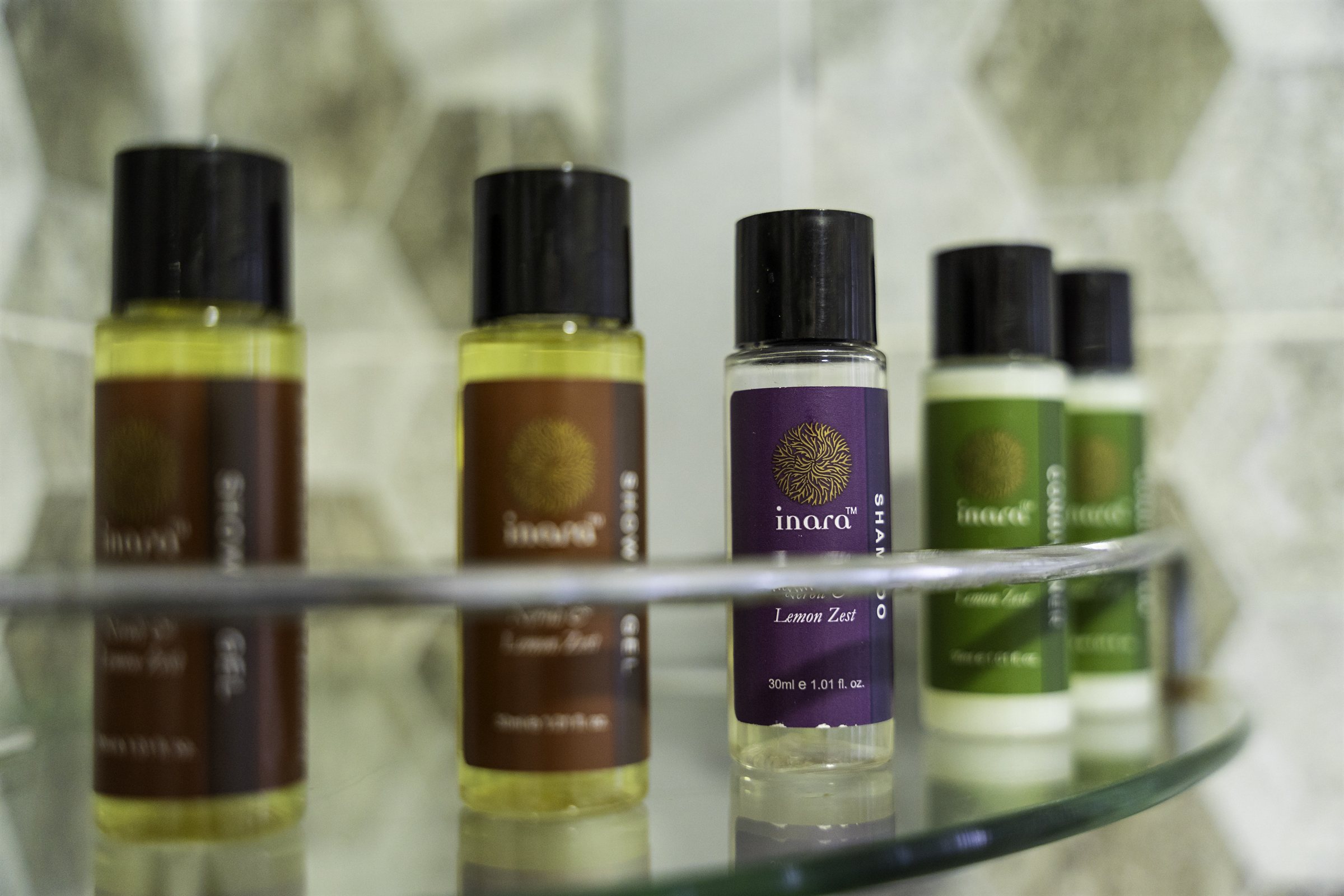 Inara toiletries in the bathroom
